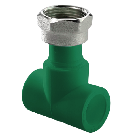 тройник пп с накидной гайкой d40-3/4"-40 antifire green